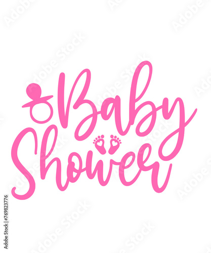 Baby shower typography design on plain white transparent isolated background for card  shirt  hoodie  sweatshirt  apparel  tag  mug  icon  poster or badge