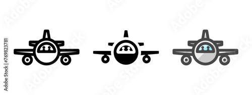 Multipurpose pilot and co-pilot vector icon in outline, glyph, filled outline style. Three icon style variants in one pack.