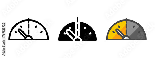 Multipurpose speed limit vector icon in outline, glyph, filled outline style. Three icon style variants in one pack.
