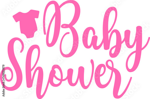 Baby shower typography design on plain white transparent isolated background for card, shirt, hoodie, sweatshirt, apparel, tag, mug, icon, poster or badge