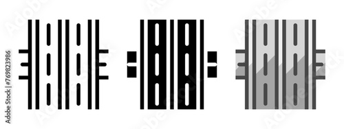 Multipurpose toll road vector icon in outline, glyph, filled outline style. Three icon style variants in one pack.