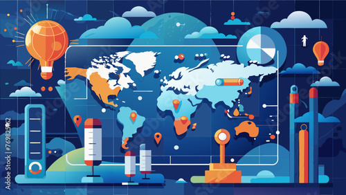 The global weather map displays real-time pressure and temperature levels