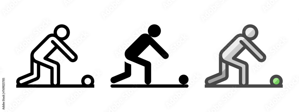 Multipurpose lawn bowls vector icon in outline, glyph, filled outline style. Three icon style variants in one pack. Multipurpose lawn bowls vector icon in outline, glyph, filled outline style. Three icon style variants in one pack.