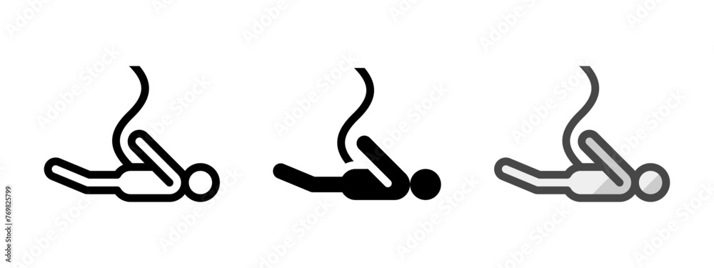 Multipurpose bungee jumping vector icon in outline, glyph, filled outline style. Three icon style variants in one pack.