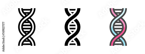 Multipurpose DNA vector icon in outline, glyph, filled outline style. Three icon style variants in one pack.