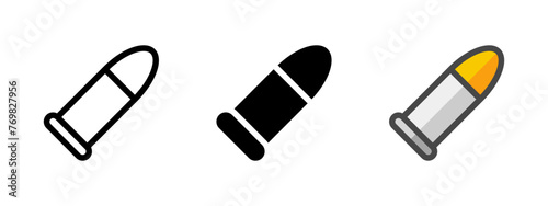 Multipurpose bullet vector icon in outline, glyph, filled outline style. Three icon style variants in one pack.