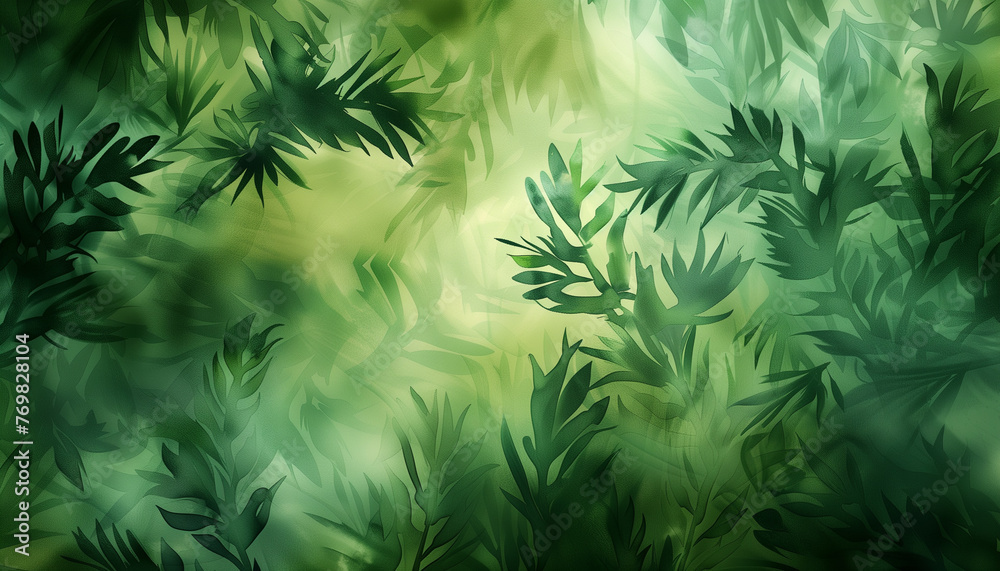 Green watercolor foliage texture	