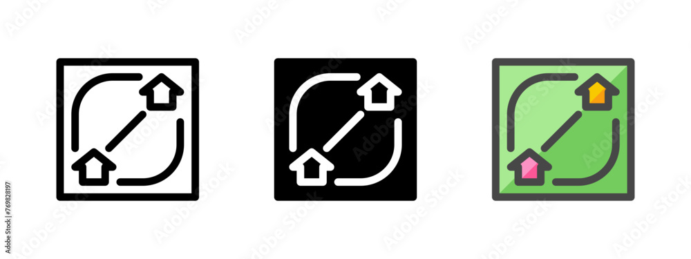 Multipurpose MOBA map vector icon in outline, glyph, filled outline style. Three icon style variants in one pack. Multipurpose MOBA map vector icon in outline, glyph, filled outline style. Three icon style variants in one pack.