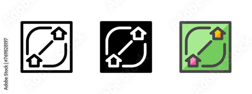 Multipurpose MOBA map vector icon in outline, glyph, filled outline style. Three icon style variants in one pack.