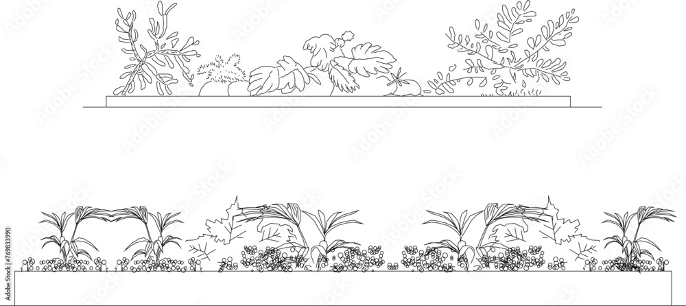 Adobe Illustrator Artwork vector design sketch illustration of plants for greening in parks and city fields 