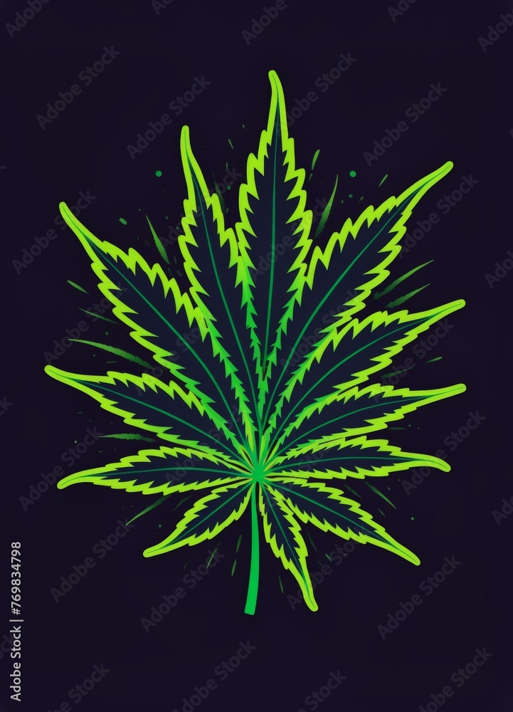 Minimalistic Cannabis Illustration: Modern Weed Artwork for Graphic Design Minimalistic Cannabis Illustration: Modern Weed Artwork for Graphic Design