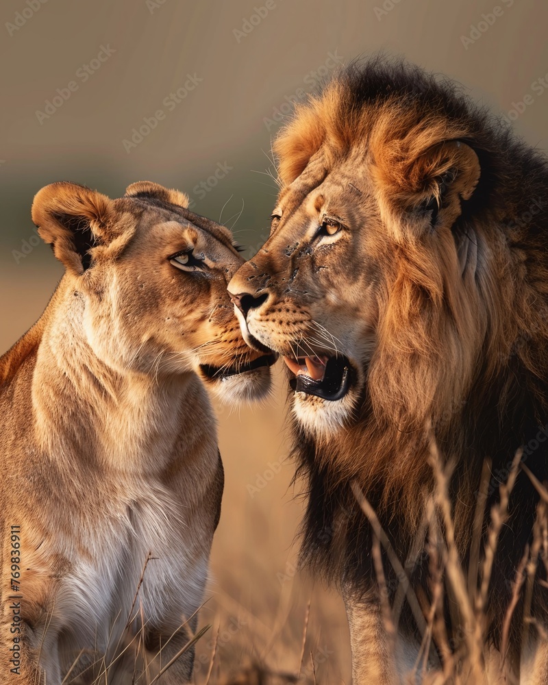 Fototapeta premium lion and lioness