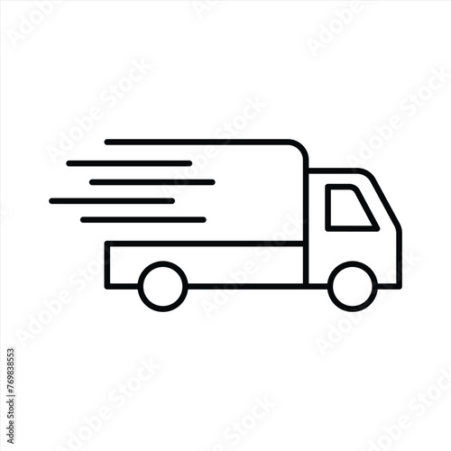 delivery truck icon. courier icon. service truck & road transport icon symbol. vector illustration