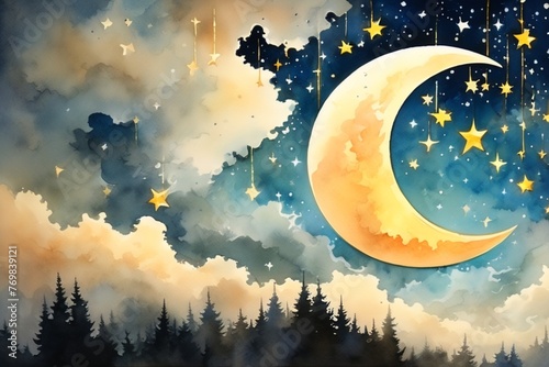 moon, night sky star