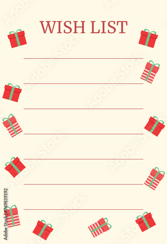 Wish list gift boxes icon cartoon vector. Web service. Desire roster app photo