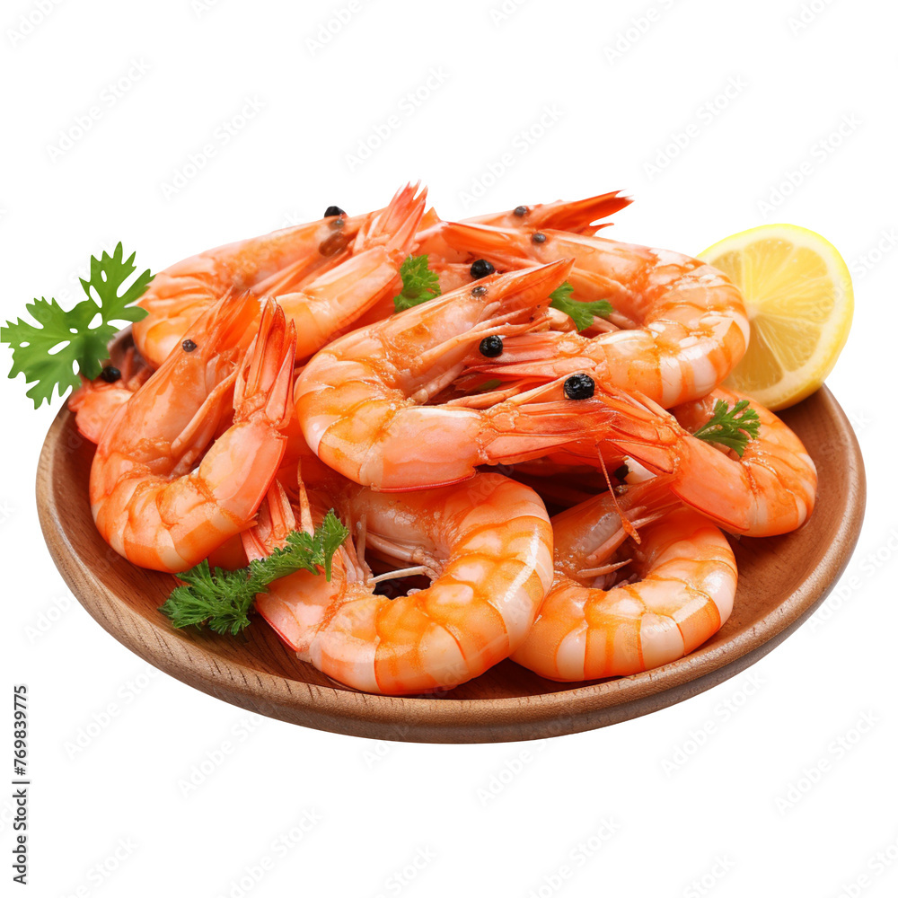 Cooked shrimp isolated on transparent background Cooked shrimp isolated on transparent background