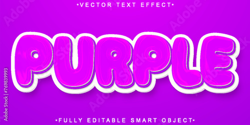 Cartoon Purple Vector Fully Editable Smart Object Text Effect