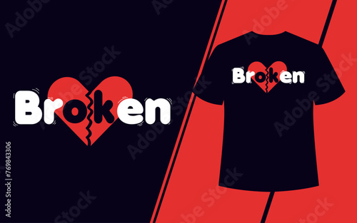 broken quote sad tag line t shirt design template. sad mood t shirt typography broken word t shirt design template