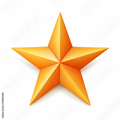 3d golden star isolate on white background