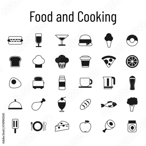 Food courts icons set. Outline set of food courts vector icons for web design isolated on white background