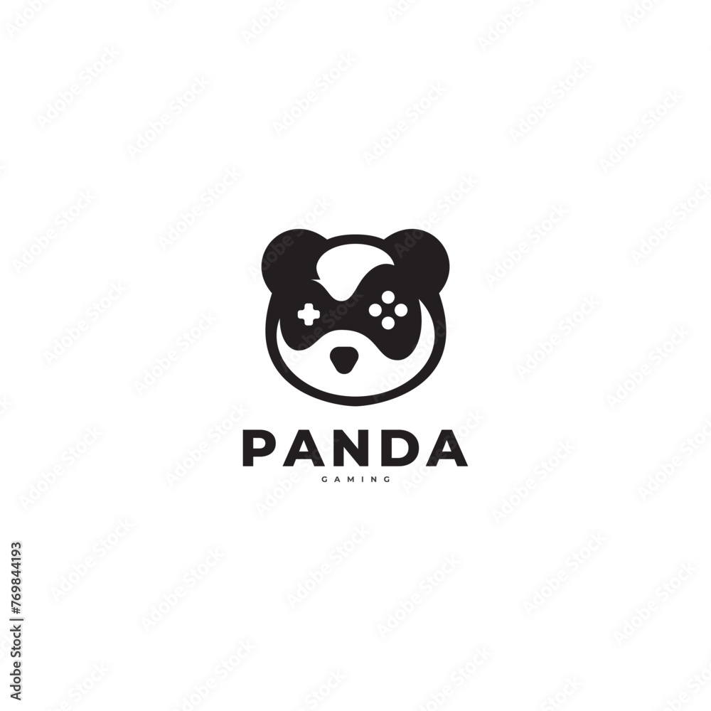 panda gaming logo icon vector template