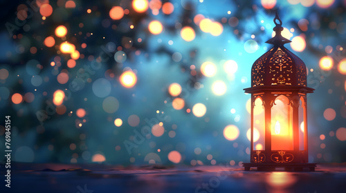 Enchanting Lantern Illuminating a Mystical Night with Soft Glows