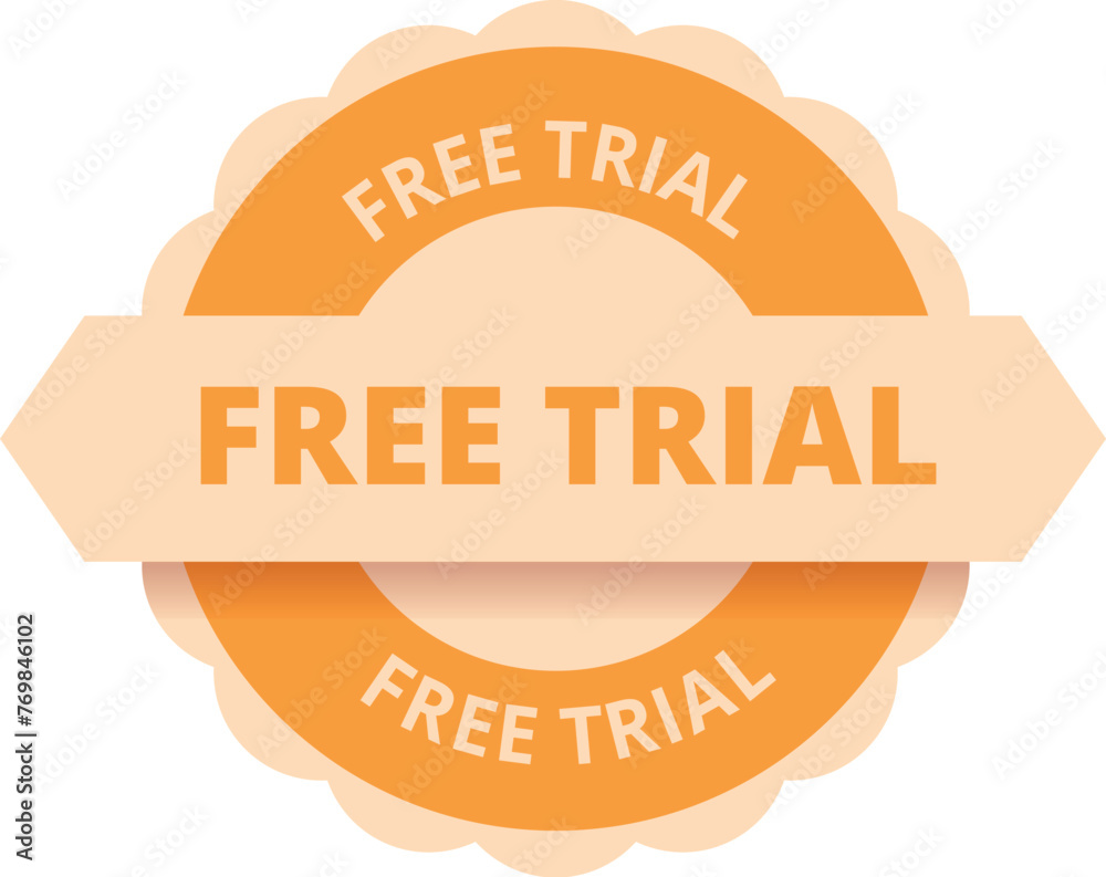 Obraz premium Free trial badge icon cartoon vector. Period tag. Coupon app stick