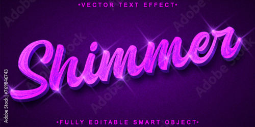 Purple Glitter Shiny Shimmer Vector Fully Editable Smart Object Text Effect