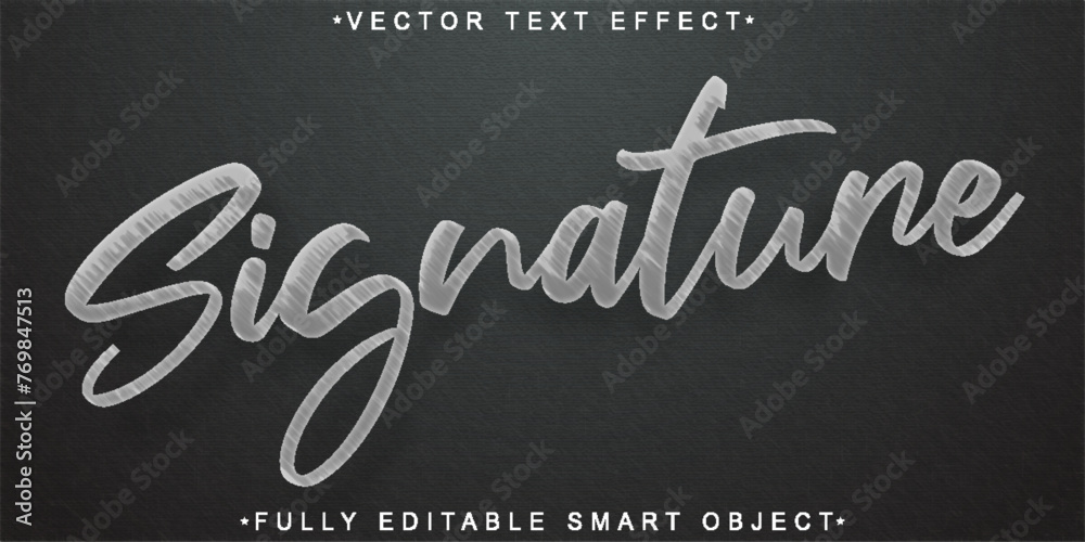 Chalk Signature Vector Fully Editable Smart Object Text Effect