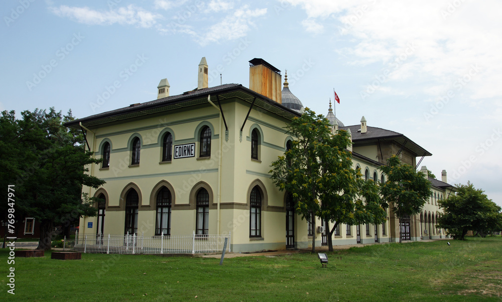 Historical Train Station in Edirne, Turkey.