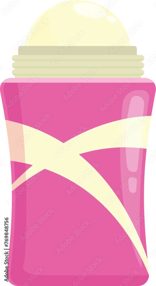 Pink roll on deodorant icon cartoon vector. Beauty spa. Glitter natural