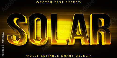 Yellow Solar Vector Fully Editable Smart Object Text Effect