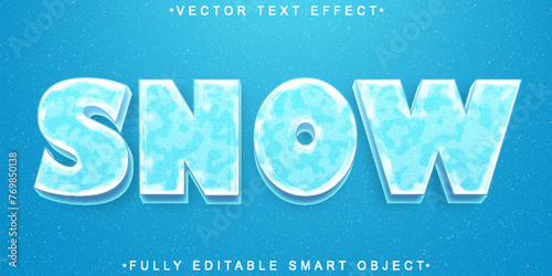Cartoon Winter Snow Vector Fully Editable Smart Object Text Effect