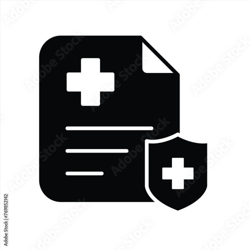 medical insurance icon. shield medical & cross icon. vector illustration
