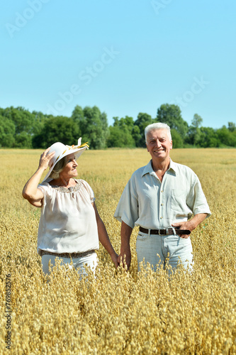 Loving mature couple in field at summer © aletia2011