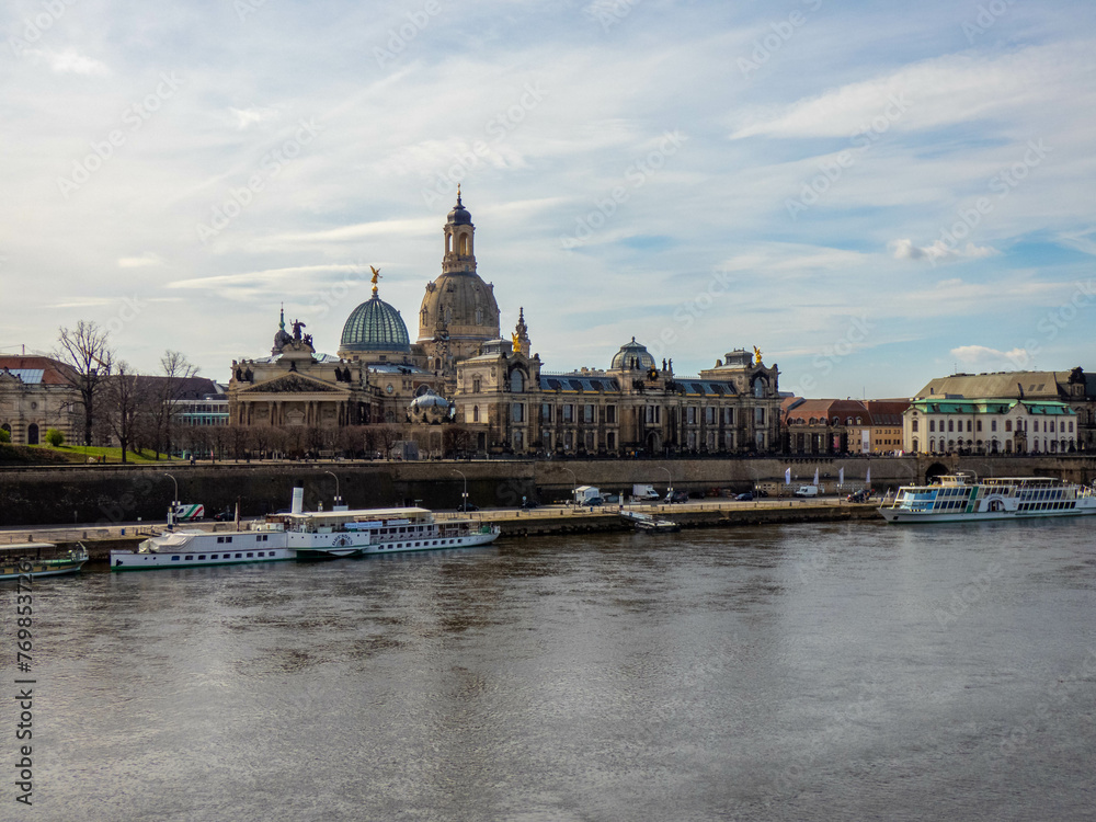 Dresden Altstadt cityscape over river Elbe