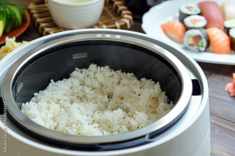making sushi rice in an electric rice cooker making sushi rice in an electric rice cooker
