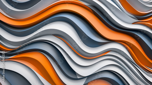 abstract background with wavy lines in orange, blue and black colors ,Smooth lines on fluid blue, yellow, orange color waves. Abstract futuristic illustration background design, motion 