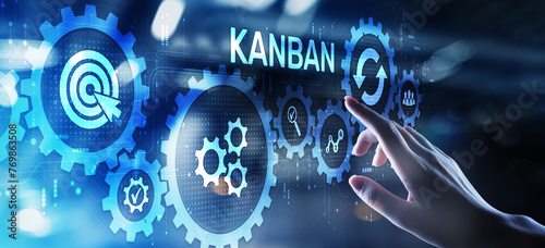 Kanban agile project management workflow business process optimisation. photo