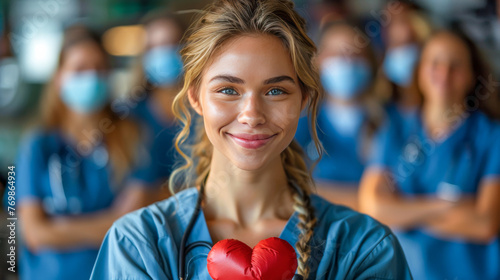 Nurse with heart in hand