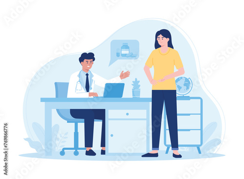 Medical doctor consultation concept flat illustration