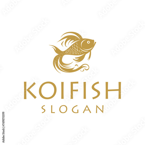 Koi fish animal aquatic logo vector illustrationr photo