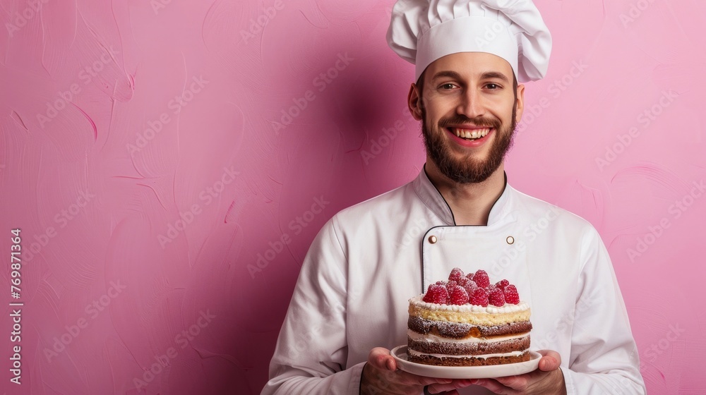 Chef Holding Cake Chef Holding Cake