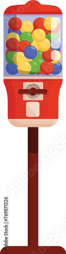Stand bubblegum machine icon cartoon vector. Retro fun. Slot equipment