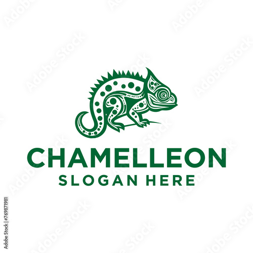 Chamelleon animal logo design illustration
