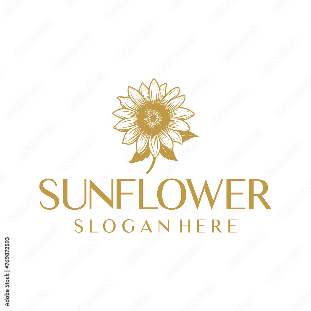 Fototapeta premium Sunflower, floral logo vector illustration