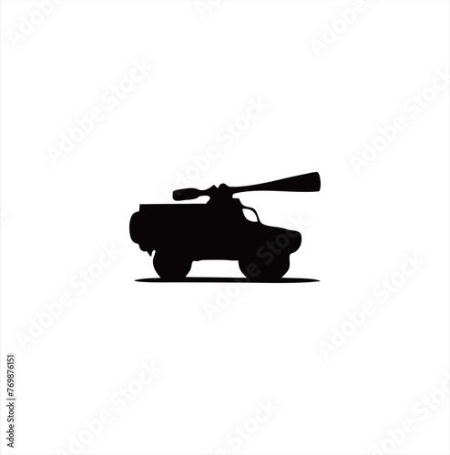 Silhouette of an adventurous car, a car with an outdoor concept for passing through mountains, deserts, forests, etc