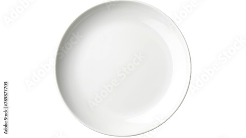 White ceramic plate isolated on transparent a white background