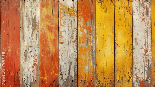 Rustic yellow and orange painted wooden planks background  grungy timber texture for autumn or Thanksgiving themed designs
