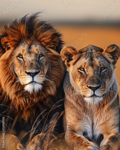 lion and lioness © Spyrydon